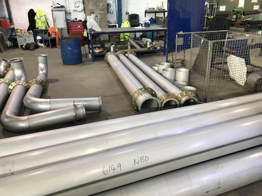 Stainless steel pipe spools